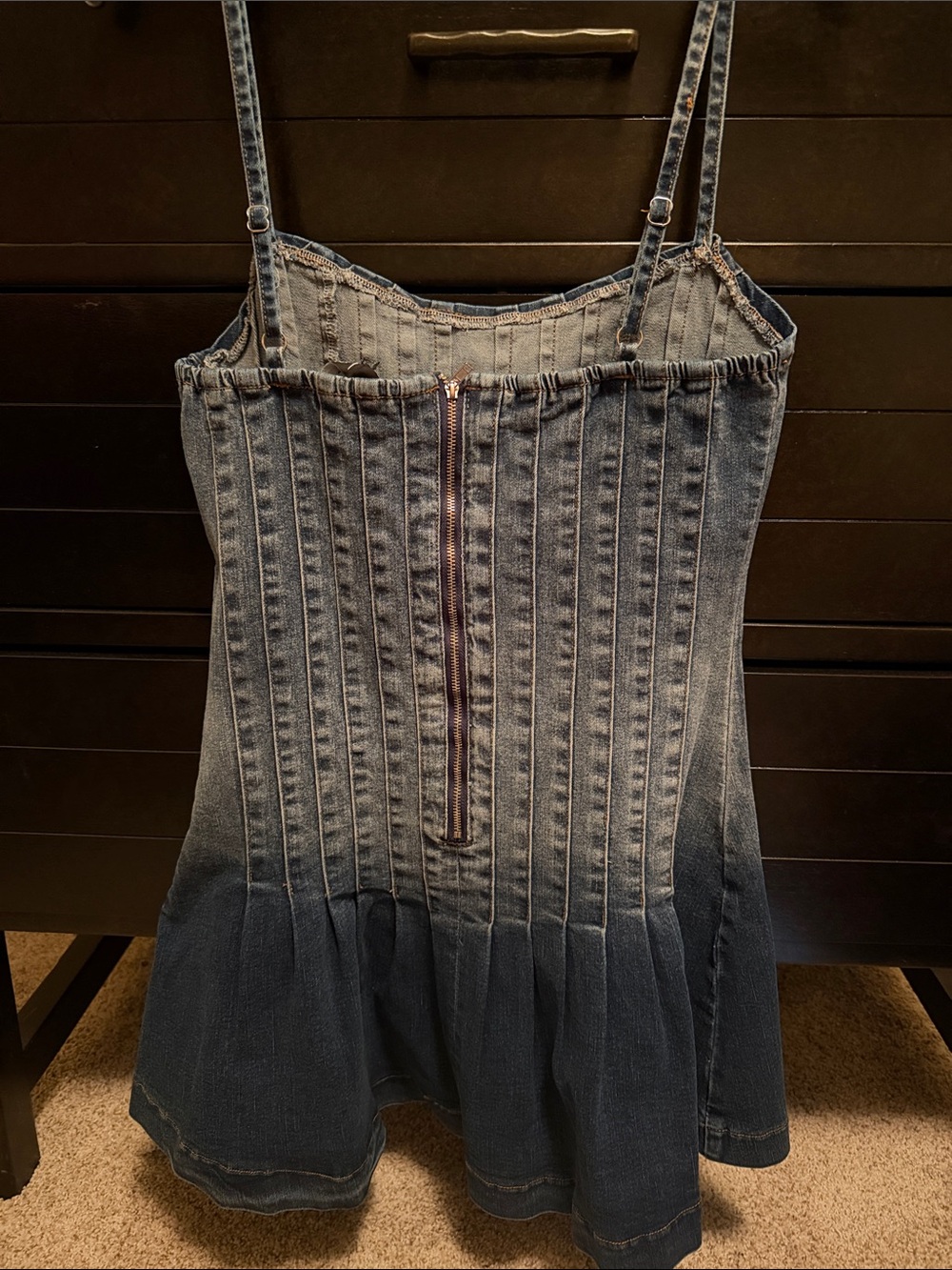 Lulu's Blue Denim Fit-and-Flare Mini Dress - Picture 2 of 2